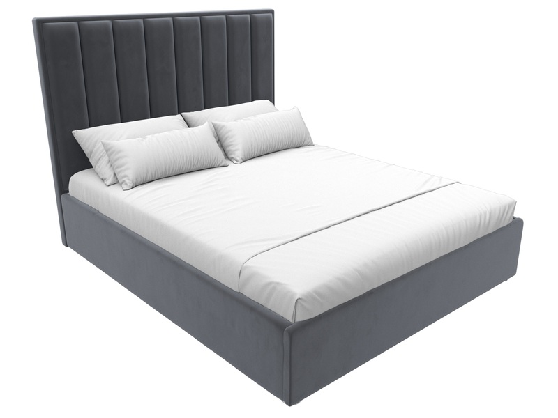 Кровать интерьерная Афродита 160, Велюр, SEVEN 17 серый