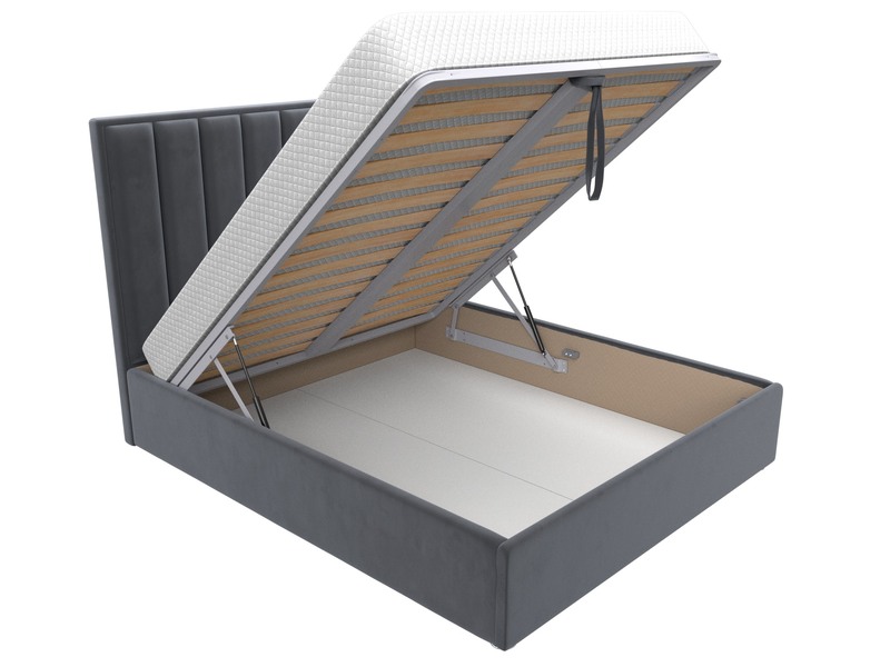 Кровать интерьерная Афродита 160, Велюр, SEVEN 17 серый