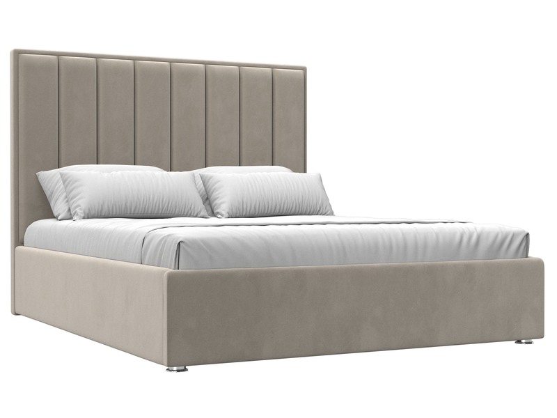 Кровать интерьерная Афродита 160, Микровельвет, Бежевый