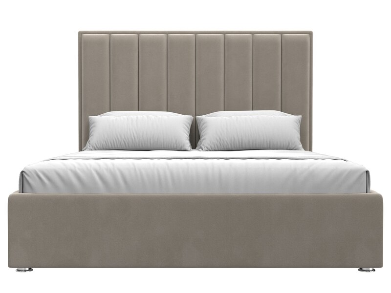 Кровать интерьерная Афродита 160, Микровельвет, Бежевый