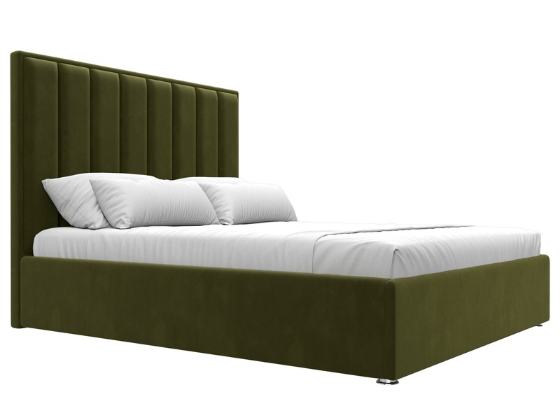 Кровать интерьерная Афродита 160, Микровельвет, Зеленый