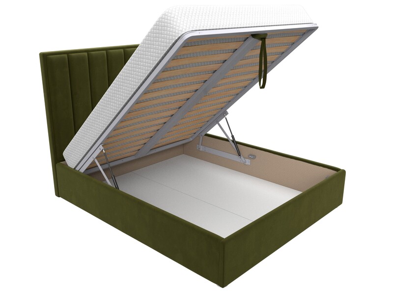 Кровать интерьерная Афродита 160, Микровельвет, Зеленый