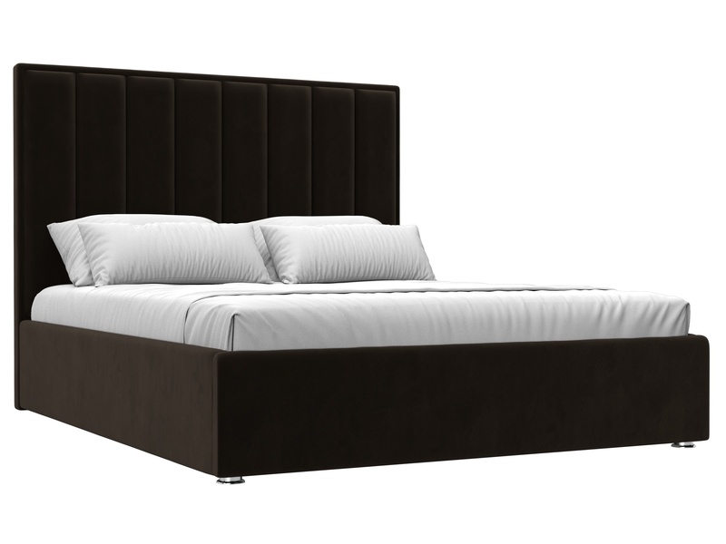 Кровать интерьерная Афродита 160, Микровельвет, Коричневый