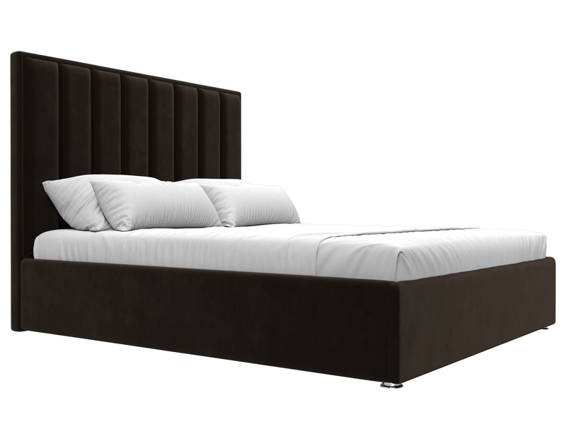 Кровать интерьерная Афродита 160, Микровельвет, Коричневый