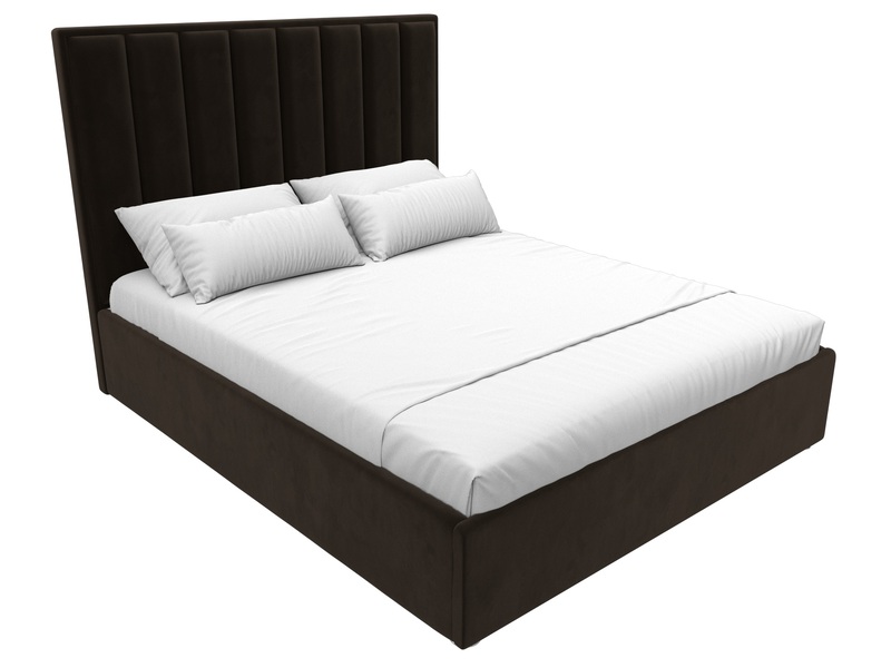 Кровать интерьерная Афродита 160, Микровельвет, Коричневый