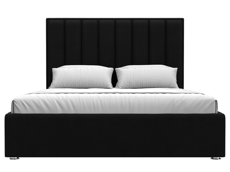 Кровать интерьерная Афродита 160, Микровельвет, Черный