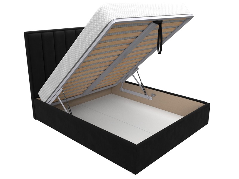 Кровать интерьерная Афродита 160, Микровельвет, Черный