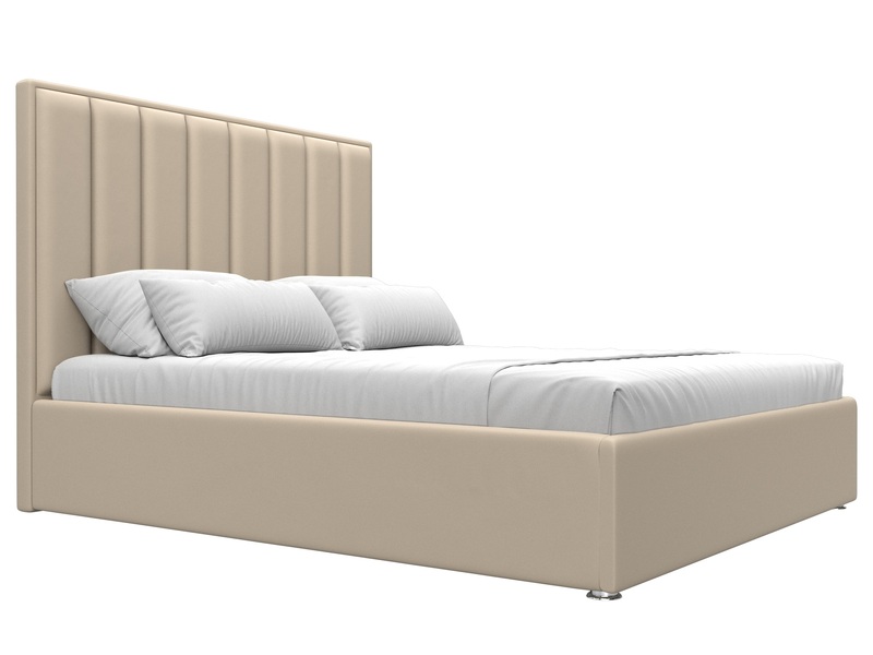 Кровать интерьерная Афродита 160, Экокожа, Бежевый