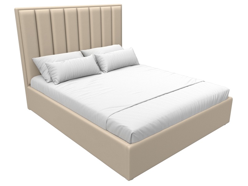 Кровать интерьерная Афродита 160, Экокожа, Бежевый