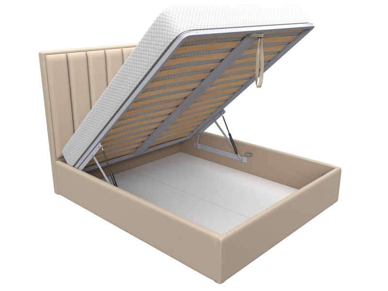 Кровать интерьерная Афродита 160, Экокожа, Бежевый