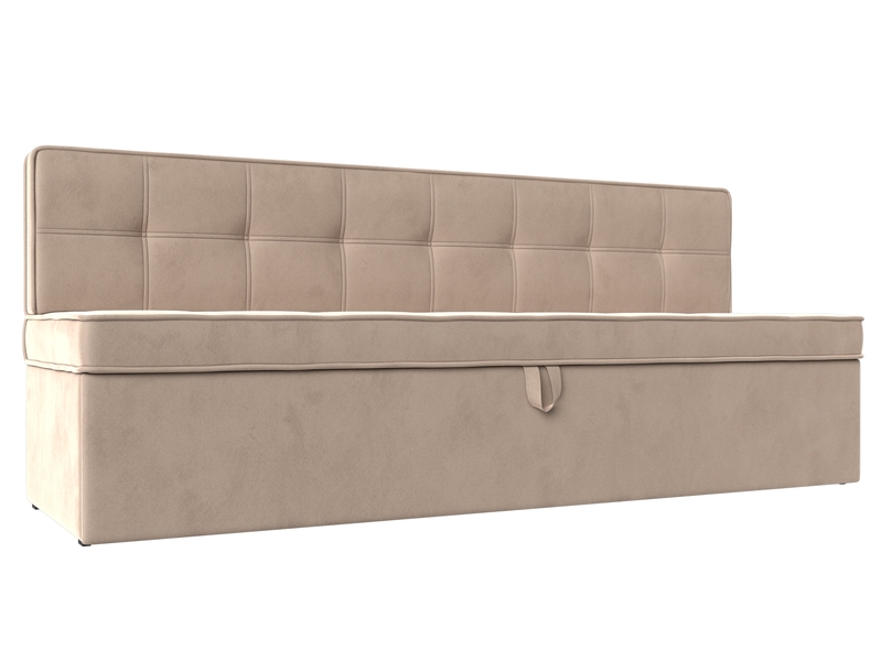 Диван кухонный прямой Техас, Велюр, SEVEN 729 бежевый