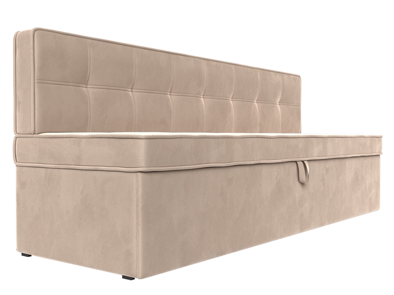 Диван кухонный прямой Техас, Велюр, SEVEN 729 бежевый