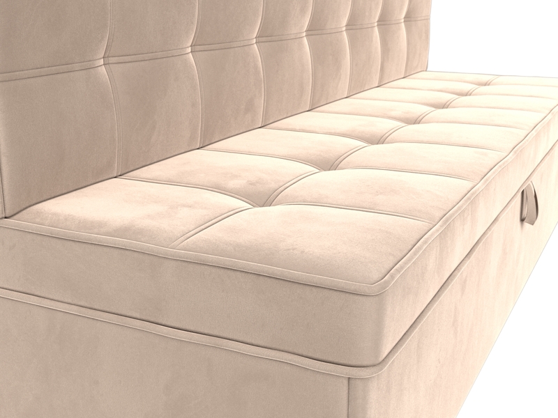 Диван кухонный прямой Техас, Велюр, SEVEN 729 бежевый