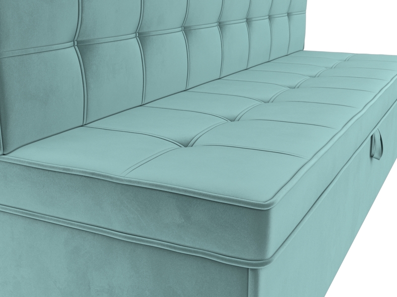 Диван кухонный прямой Техас, Велюр, SEVEN 113 бирюзовый