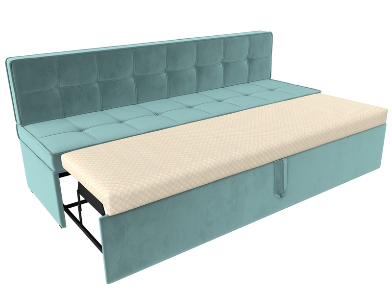 Диван кухонный прямой Техас, Велюр, SEVEN 113 бирюзовый