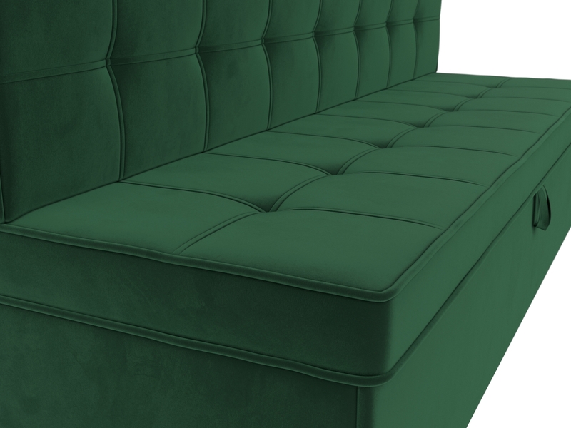 Диван кухонный прямой Техас, Велюр, SEVEN 626 зеленый