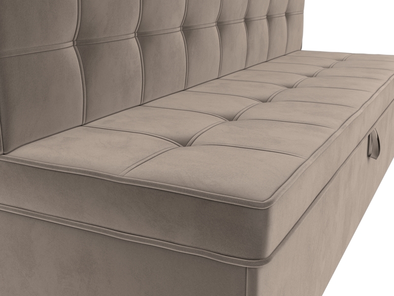 Диван кухонный прямой Техас, Велюр, SEVEN 727 коричневый