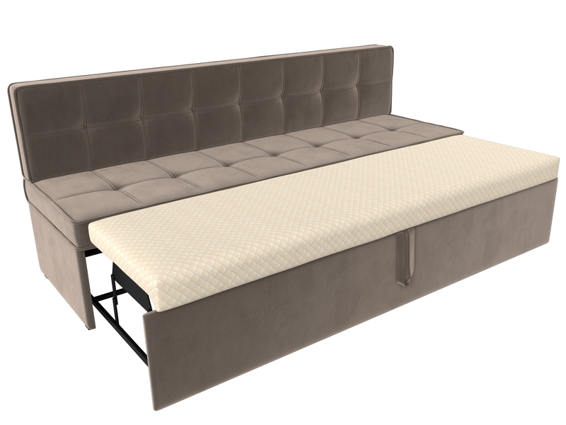 Диван кухонный прямой Техас, Велюр, SEVEN 727 коричневый