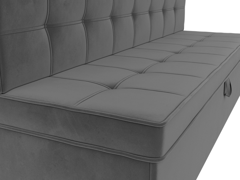 Диван кухонный прямой Техас, Велюр, SEVEN 17 серый