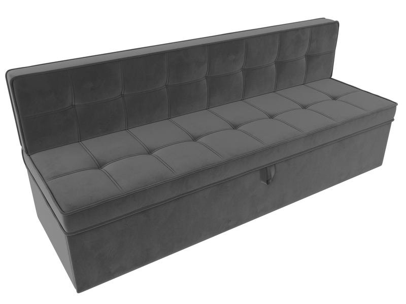 Диван кухонный прямой Техас, Велюр, SEVEN 17 серый