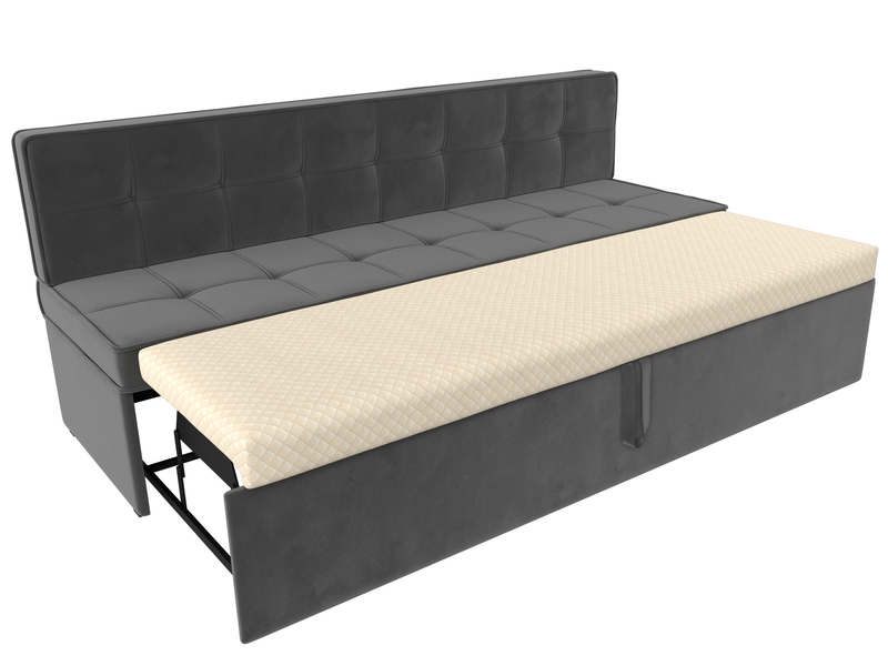 Диван кухонный прямой Техас, Велюр, SEVEN 17 серый