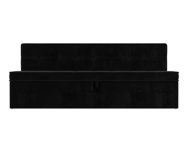 Диван кухонный прямой Техас, Велюр, SEVEN 35 черный