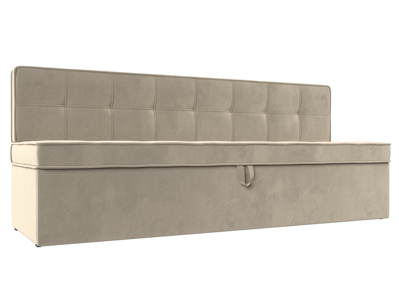 Диван кухонный прямой Техас, Микровельвет, Бежевый