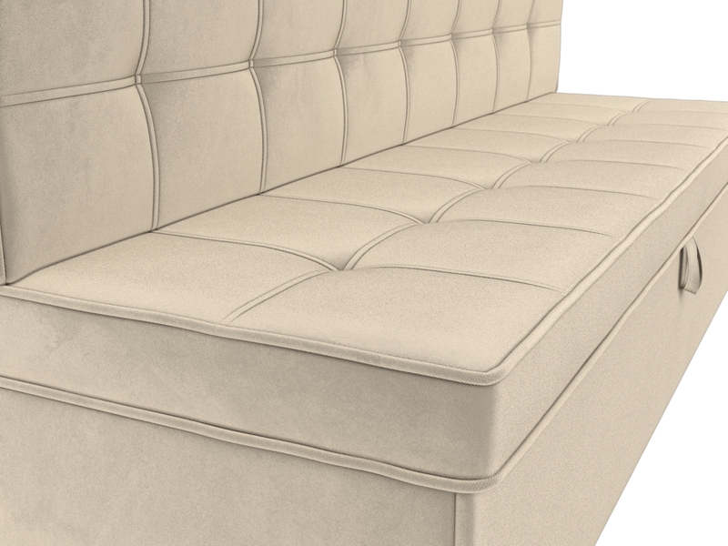 Диван кухонный прямой Техас, Микровельвет, Бежевый