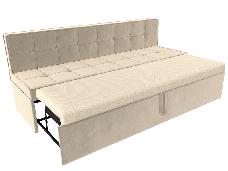 Диван кухонный прямой Техас, Микровельвет, Бежевый