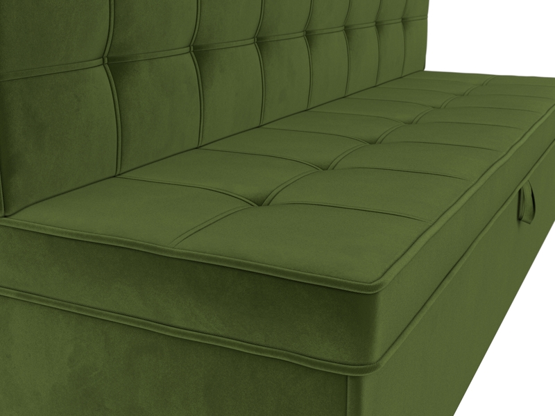 Диван кухонный прямой Техас, Микровельвет, Зеленый