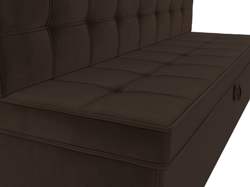 Диван кухонный прямой Техас, Микровельвет, Коричневый