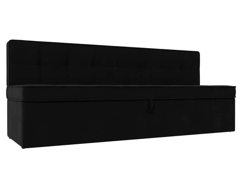 Диван кухонный прямой Техас, Микровельвет, Черный