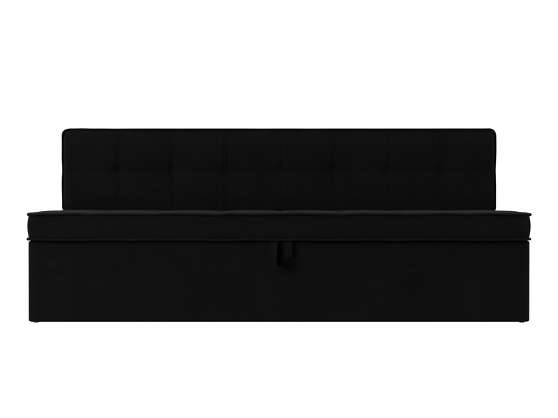 Диван кухонный прямой Техас, Микровельвет, Черный
