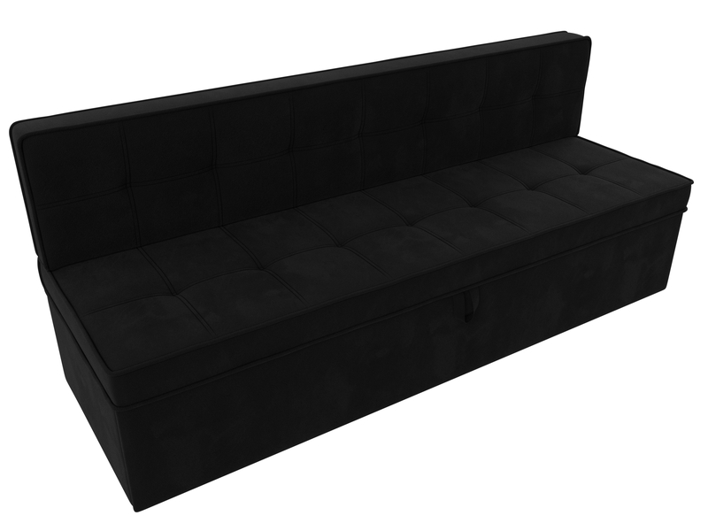 Диван кухонный прямой Техас, Микровельвет, Черный