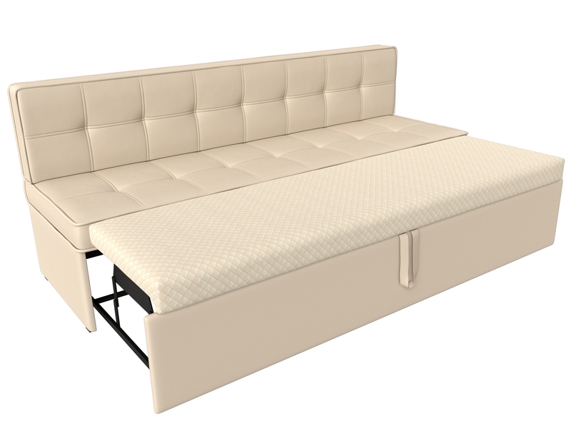 Диван кухонный прямой Техас, Экокожа, Бежевый