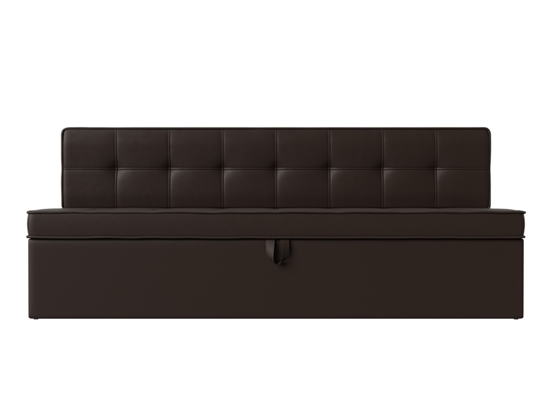 Диван кухонный прямой Техас, Экокожа, Коричневый