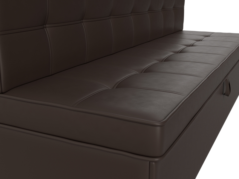 Диван кухонный прямой Техас, Экокожа, Коричневый