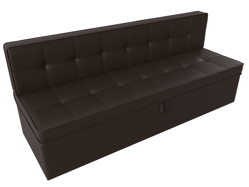 Диван кухонный прямой Техас, Экокожа, Коричневый