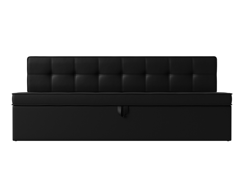 Диван кухонный прямой Техас, Экокожа, Черный