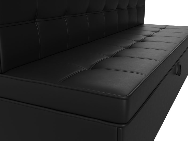 Диван кухонный прямой Техас, Экокожа, Черный