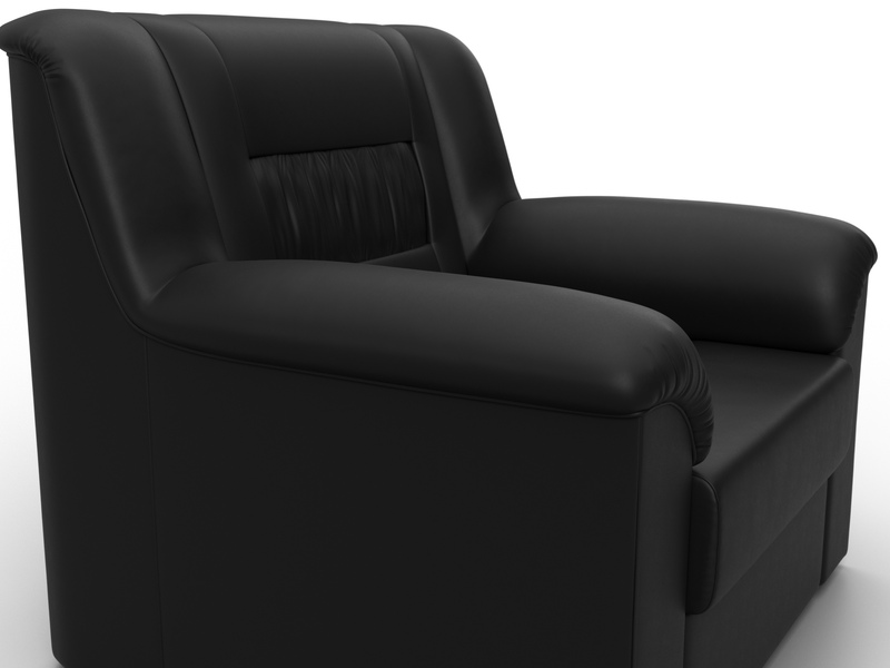 Кресло Карелия, Экокожа, Черный