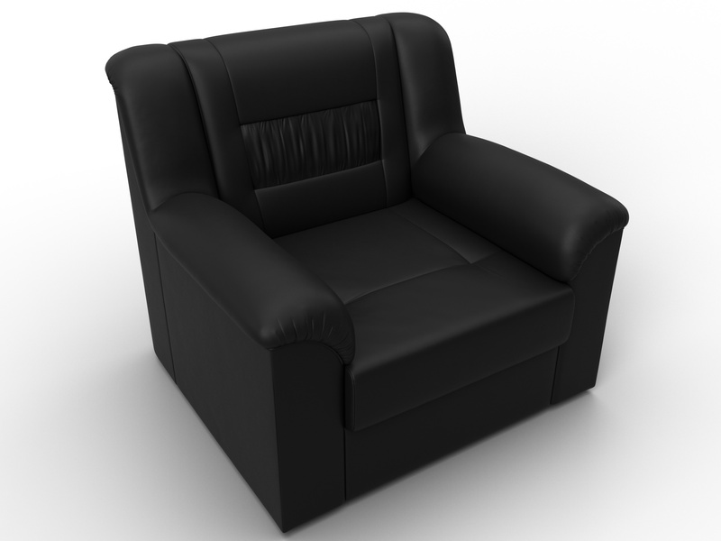Кресло Карелия, Экокожа, Черный