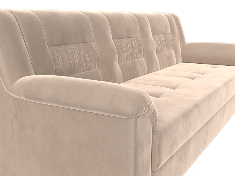 Диван прямой Карелия, Велюр, SEVEN 729 бежевый