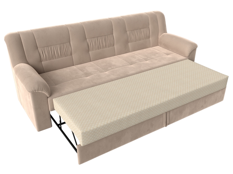 Диван прямой Карелия, Велюр, SEVEN 729 бежевый