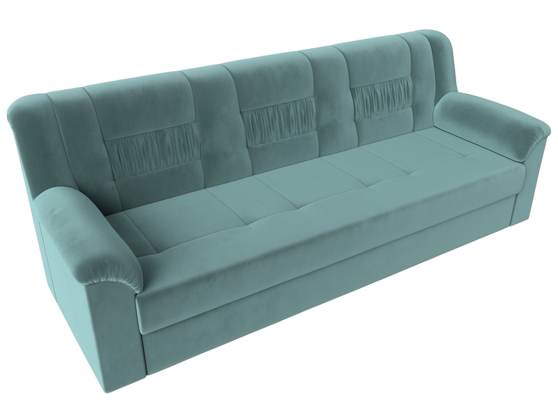 Диван прямой Карелия, Велюр, SEVEN 113 бирюзовый