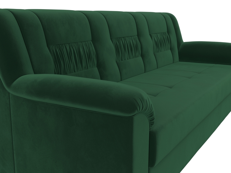 Диван прямой Карелия, Велюр, SEVEN 626 зеленый