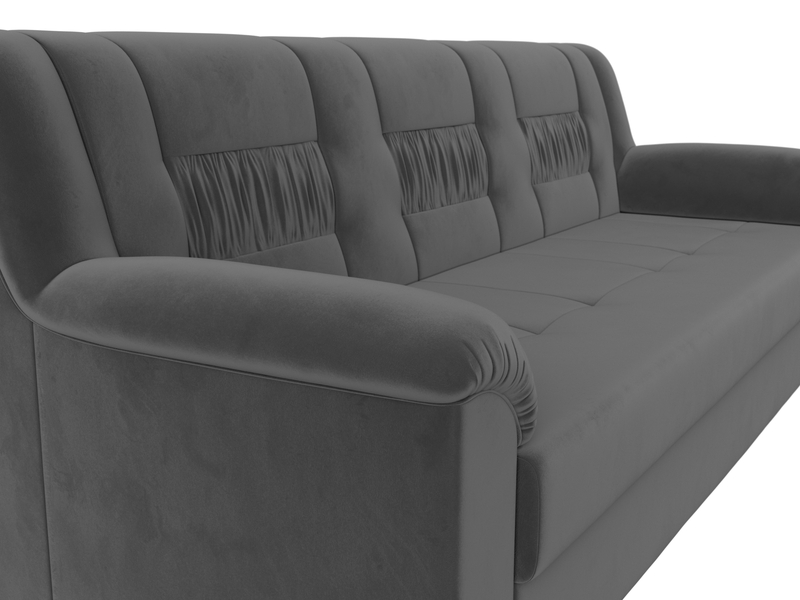 Диван прямой Карелия, Велюр, SEVEN 17 серый