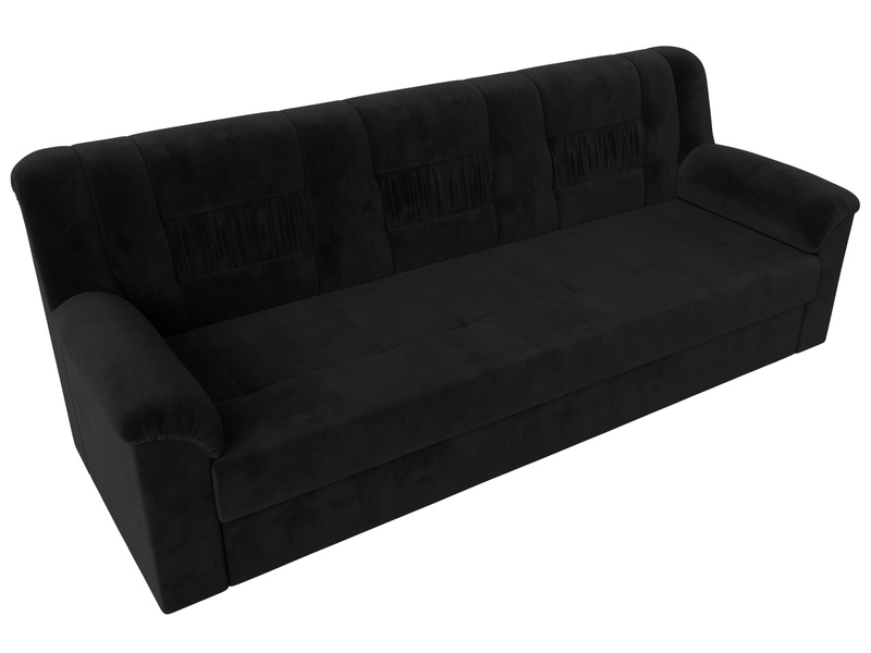 Диван прямой Карелия, Велюр, SEVEN 35 черный