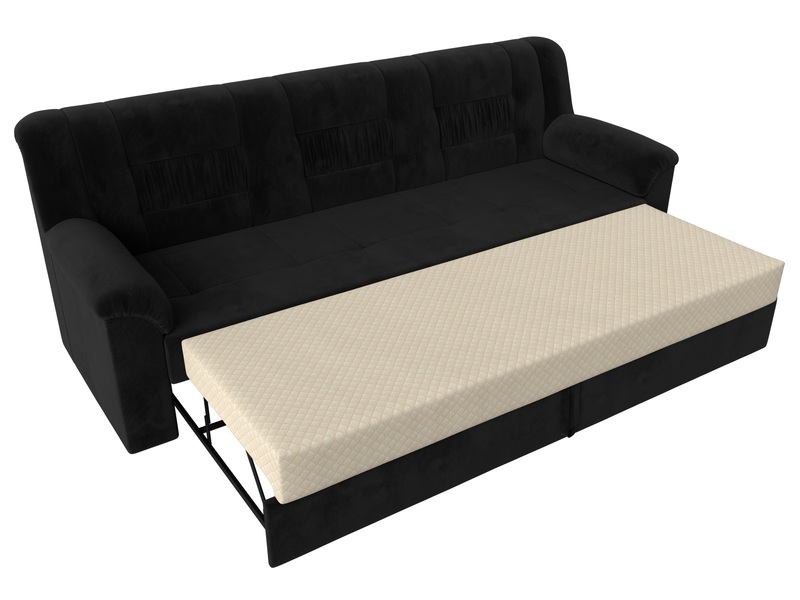 Диван прямой Карелия, Велюр, SEVEN 35 черный