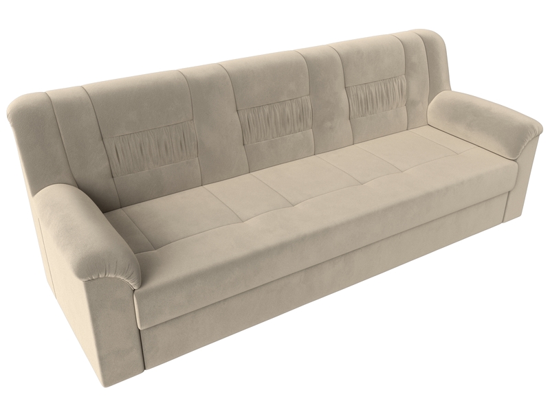 Диван прямой Карелия, Микровельвет, Бежевый